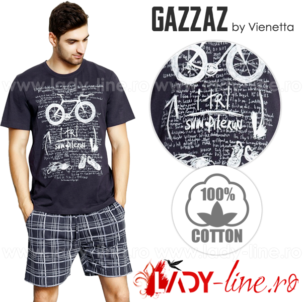 Pijamale Gazzaz by Vienetta, Bumbac 100%